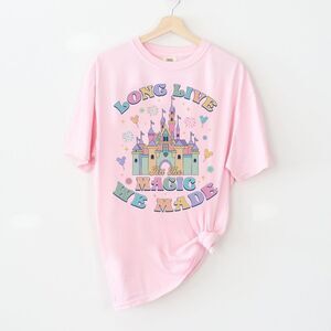 Disneyland Disney World Castle Pastel Rainbow Magic We Made TShirt